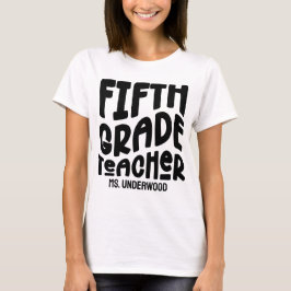 5e klas leraar eenvoudig wit op maat t-shirt