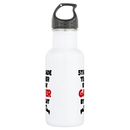 5e klas leraar gamer waterfles  (Voorkant)
