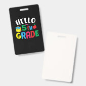 5e klas leraar Hallo vijfde klas Badge (Voor- en achterkant)
