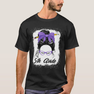 5e klas leraar terug naar school berichtenbus vrou t-shirt