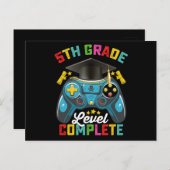 5e klas niveau complete Afstuderen gaming gamer Briefkaart (Voorkant / Achterkant)