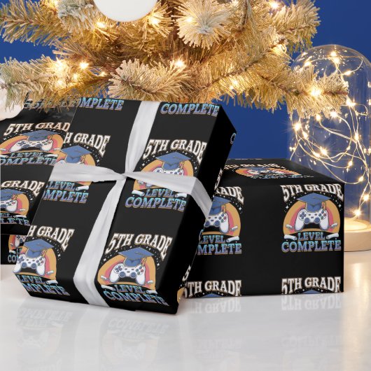 5e klas niveau complete Afstuderen gaming gamer Cadeaupapier (Feestdagen)