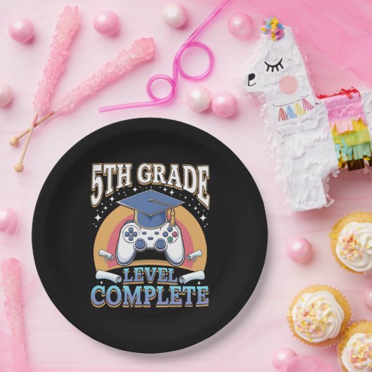 5e klas niveau complete Afstuderen gaming gamer Papieren Bordje (Feest)