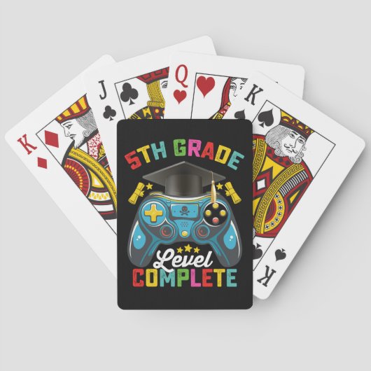 5e klas niveau complete Afstuderen gaming gamer Pokerkaarten (Achterkant)