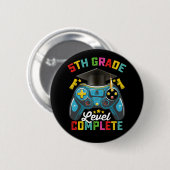 5e klas niveau voltooid afstuderen gamen gamer ronde button 5,7 cm (Voorkant /achterkant)