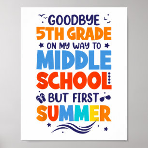 5e klas op weg naar de middelbare school, maar eer poster