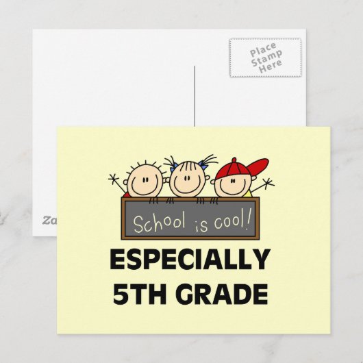 5e klas school: Cool Tshirts en Gifts Briefkaart (Voorkant / Achterkant)