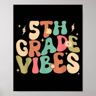 5e klas sfeer groovy terug naar school poster