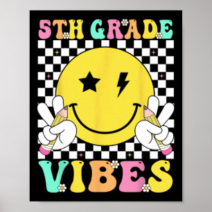 5e klas sfeer Meisjes terug naar school Vijfde kla Poster