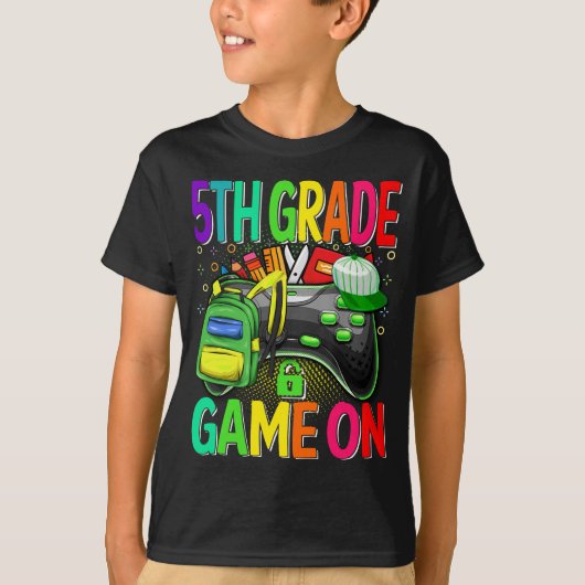 5e klas spel op terug naar school t-shirt (Voorkant)
