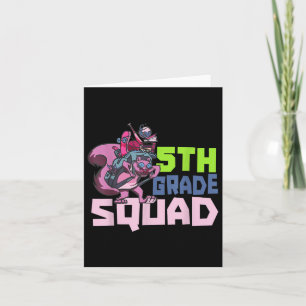5e klas squad leraar school terug naar school pupp kaart