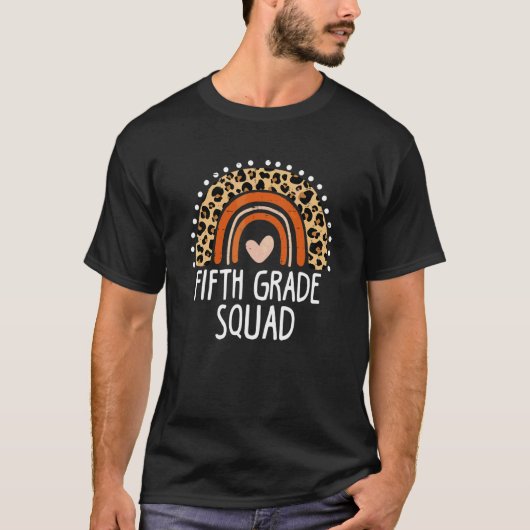5e klas squad vijfde leraar studententeam terug na t-shirt (Voorkant)