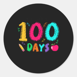 5e klas studenten zijn 100 dagen slimmer leraar SC Ronde Sticker
