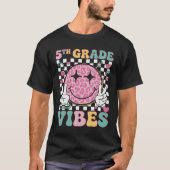 5e klas vibes groovy terug naar school 5e klas t-shirt (Voorkant)