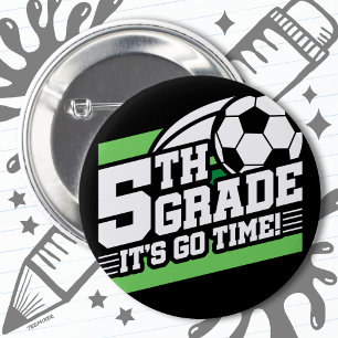 5e klas voetbal Football eerste dag terug naar sch Ronde Button 5,7 Cm