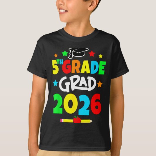 5e leerjaar 2026 afgestudeerd basisonderwijs t-shirt (Voorkant)