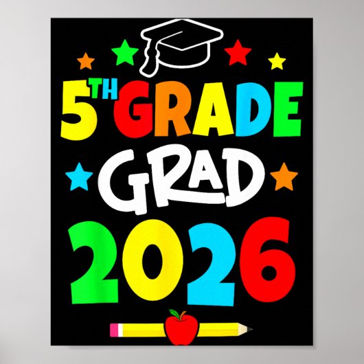 5e leerjaar 2026 vijfde klas afgestudeerd basisond poster (Voorkant)