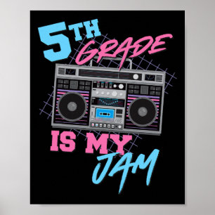 5e leerjaar is mijn ding - Vintage 80s boombox ler Poster