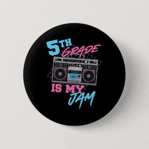 5e leerjaar is mijn ding - Vintage 80s boombox ler Ronde Button 5,7 Cm