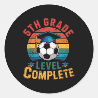 5e leerjaar laatste dag voetbal jongen meisje ronde sticker