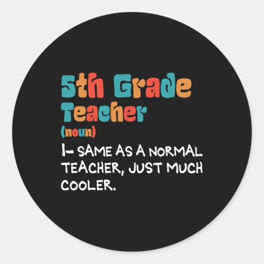 5e leerjaar terug naar school 5e leerjaar D Ronde Sticker (Voorkant)