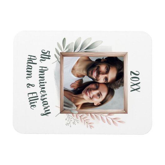 5e Lijst bruiloft Jubileum Foto Keepsake Magneet (Horizontaal)