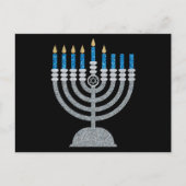 5e nacht Briefkaart van de Hanukkah Glitter (Voorkant)