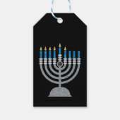 5e nacht van Hanukkah Glitter Gift Labels Cadeaulabel (Voorkant)