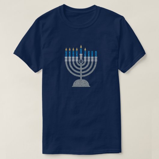 5e nacht van Hanukkah Glitter T-shirt (Design voorkant)