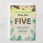 5e Oerwoud Vijfde Verjaardag Feest Safari ZOO Uitn Kaart (Voorkant)