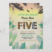 5e Oerwoud Vijfde Verjaardag Feest Safari ZOO Uitn Kaart (Voorkant / Achterkant)