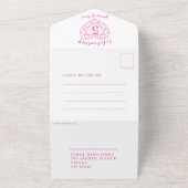 5e Pink Toermalijn huwelijksjubileum RSVP foto All In One Uitnodiging (Buitenkant)