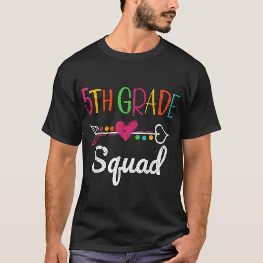5e rang Squad Zesde Leraar Student Team T-shirt (Voorkant)