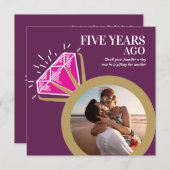 5e roze tourmalijn jubileum gouden ring 2 foto's kaart (Voorkant / Achterkant)