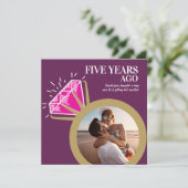 5e roze tourmaline jubileum gouden ring 2 foto's kaart (Staand voorkant)