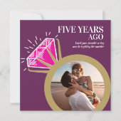 5e roze tourmaline jubileum gouden ring 2 foto's kaart (Voorkant)