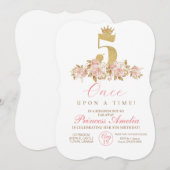 5e Schattigee roze gouden kroonprinses verjaardag Kaart (Voorkant / Achterkant)