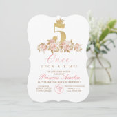 5e Schattigee roze gouden kroonprinses verjaardag Kaart (Staand voorkant)