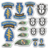 5e Special Forces Groene Baretten Contour Sticker (Voorkant)
