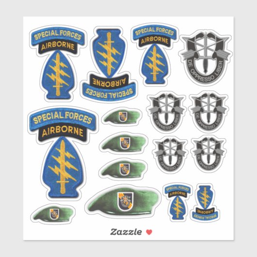 5e Special Forces Groene Baretten Contour Sticker (Vel)