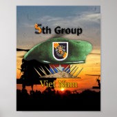 5e Special Forces Group SFG SF Veterans LRRP Poster (Voorkant)