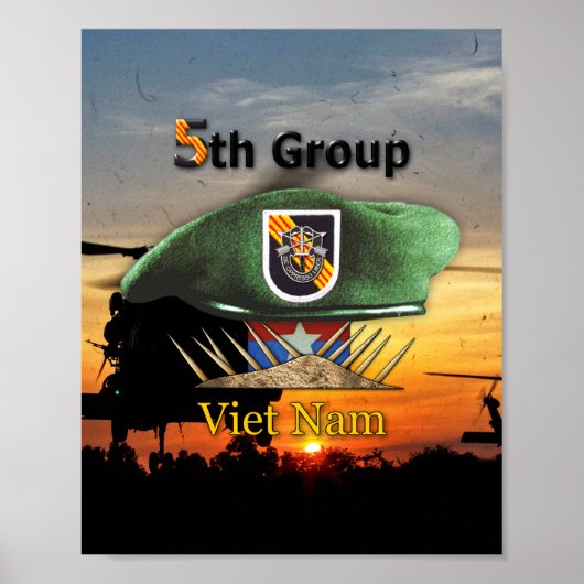 5e Special Forces Group SFG SF Veterans LRRP Poster (Voorkant)