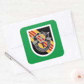 5E SPECIALE EENHEDEN GROEP BERET FLASH/DUI VIERKANTE STICKER (Envelop)
