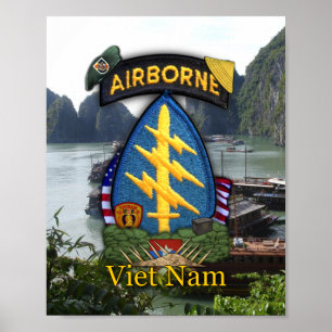 5e speciale groep groene berets naam oorlog vetten poster