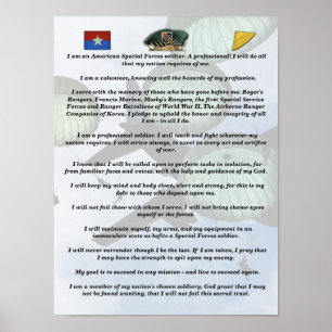 5e speciale groep van de strijdkrachten Groene Ber Poster