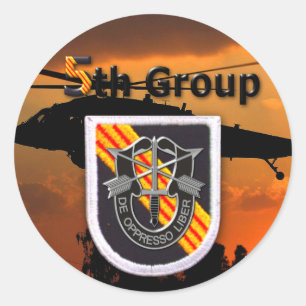5e speciale groep van de strijdkrachten Groene Ber Ronde Sticker