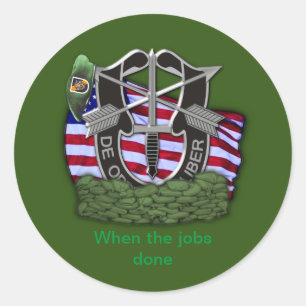 5e speciale groep van de strijdkrachten Groene Ber Ronde Sticker