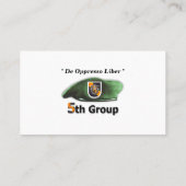 5e speciale groep van de strijdkrachten Groene Ber Visitekaartje (Achterkant)