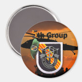 5e speciale groep voor de Groene Berets Fridge Magneet (Voorkant / Achterkant)