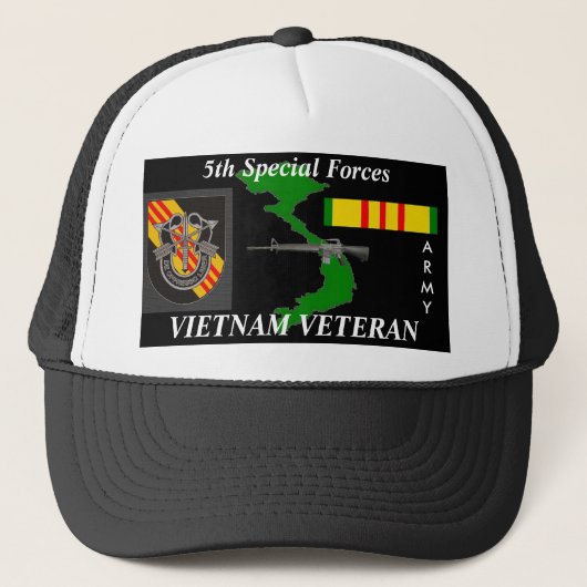 5e speciale troepen Vietnam VeteranbalPetten Trucker Pet (Voorkant)